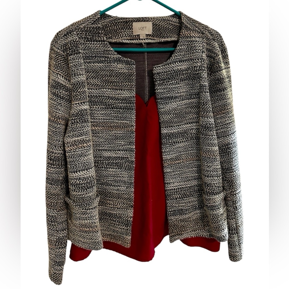 Black and White Textured Jacket with tints of orange!